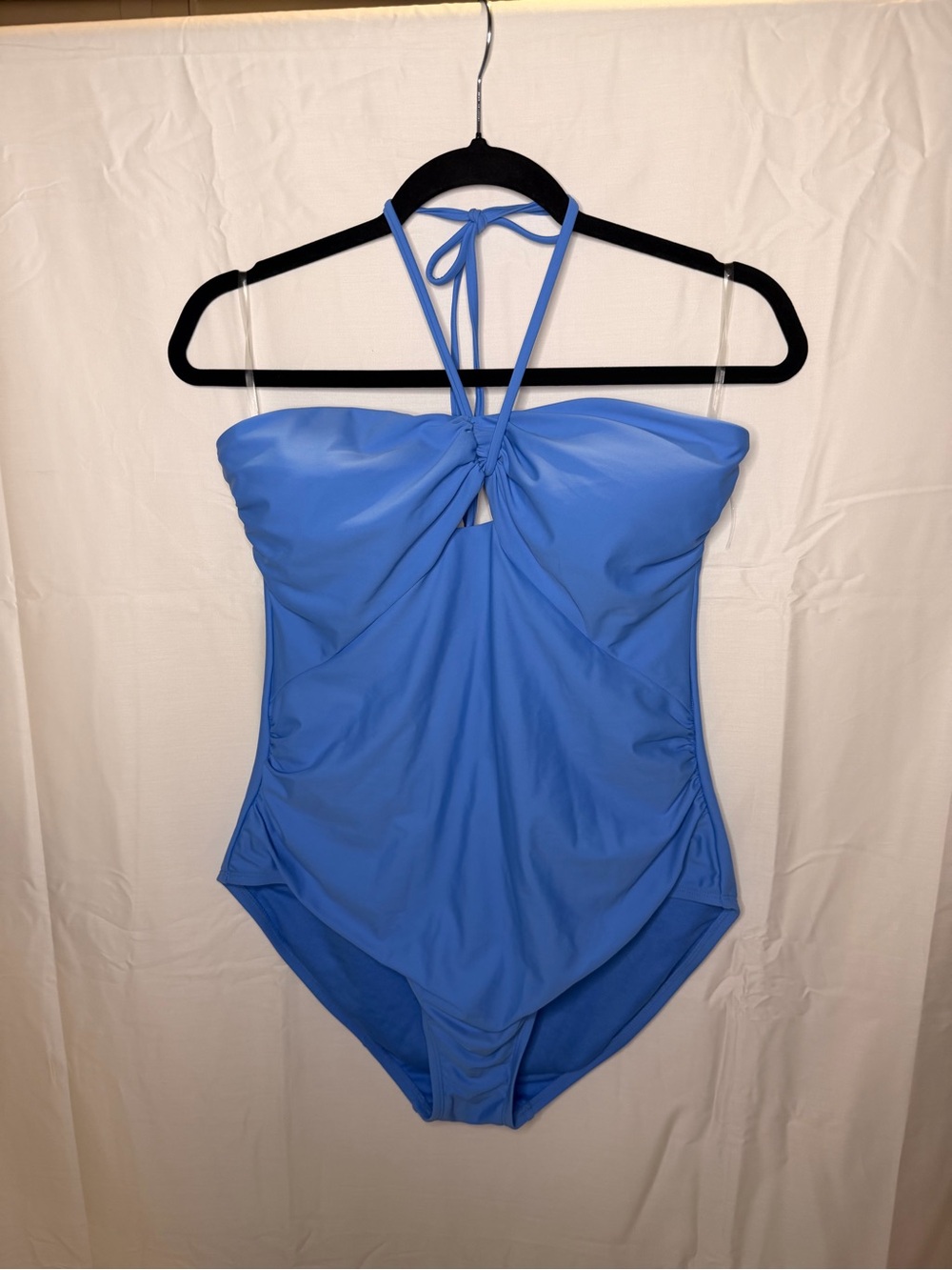 LOFT Blue Halter-Tie One-Piece Swimsuit